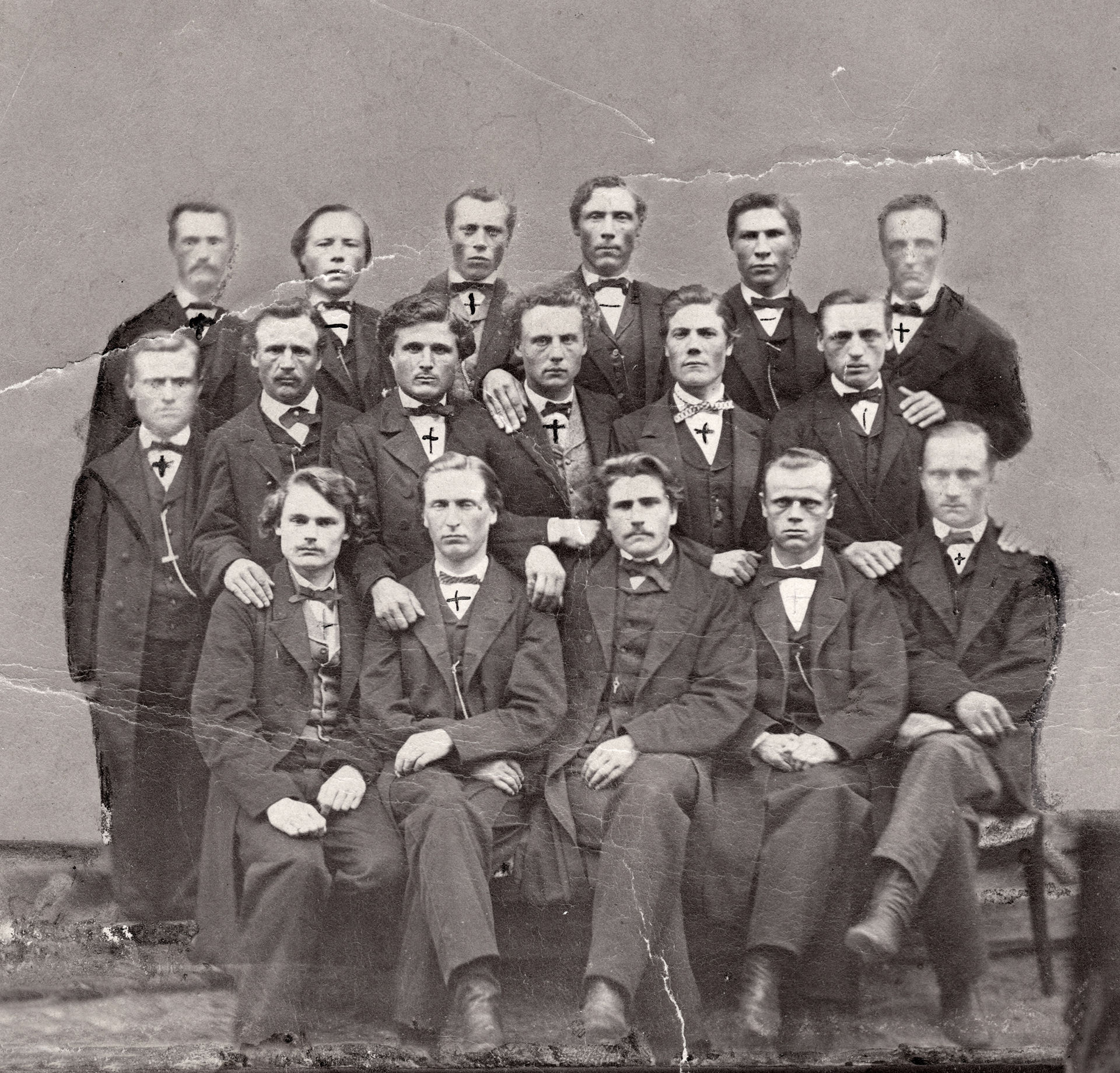 Jyväskylän seminaarin miesoppilaita 1860-luvulla